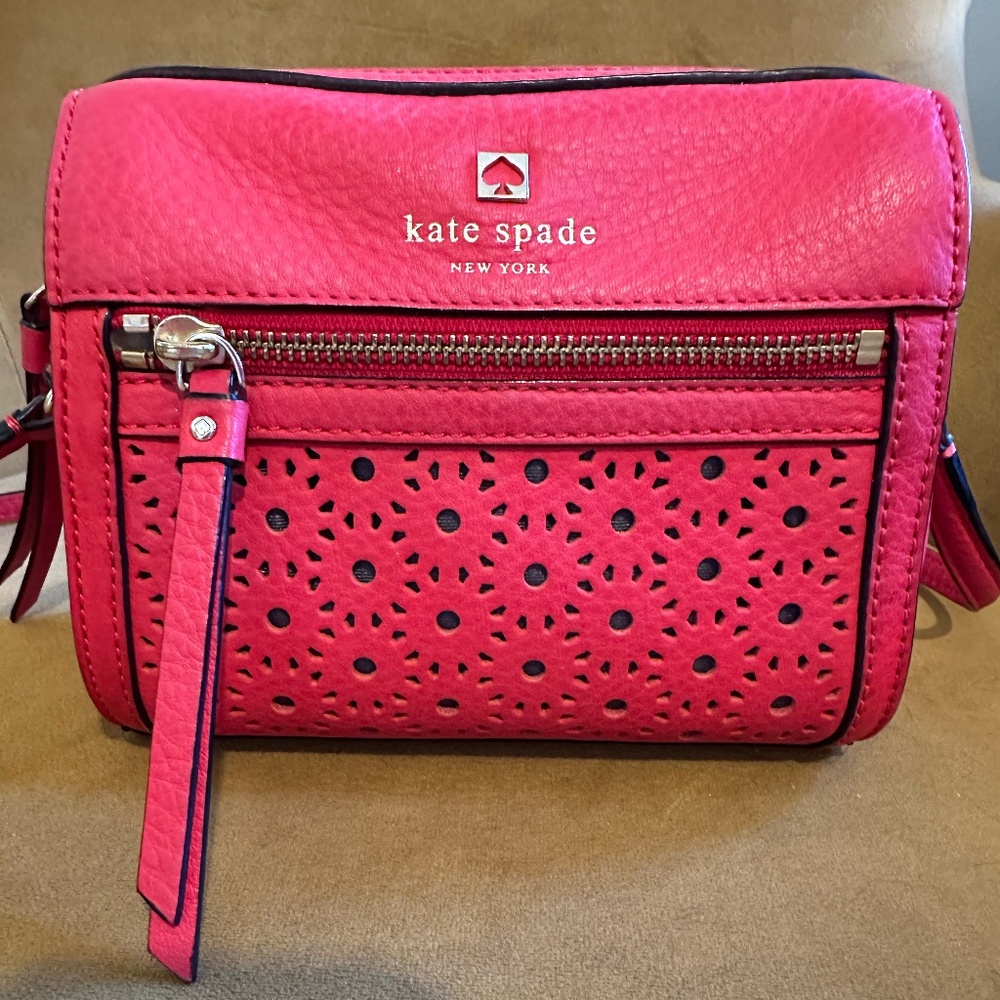 Kate Spade Looloo Perri Lane Bubbles Peony Perforated Crossbody Bag